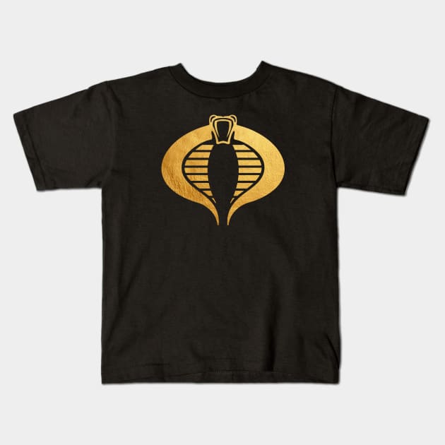 Gold Cobra Logo Kids T-Shirt by OniSide